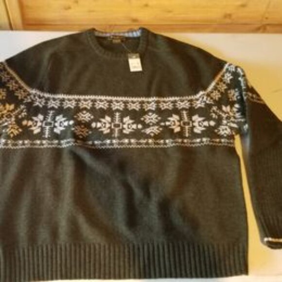 Two Eddie Bauer Men's Sweaters, 1x wool new with tags (sold together) - Picture 2 of 9